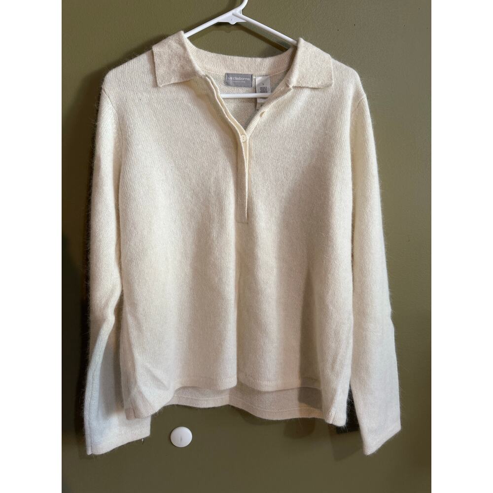 Liz Claiborne collection angora wool cream sweater L
